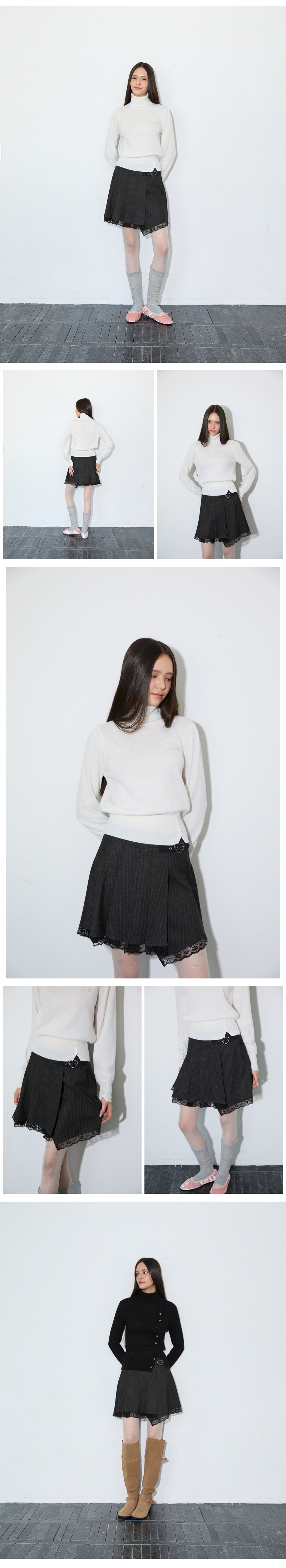 [BLUE LABEL] 플리츠 모직 버클 미니스커트 ES4OSK03 | TheAmall