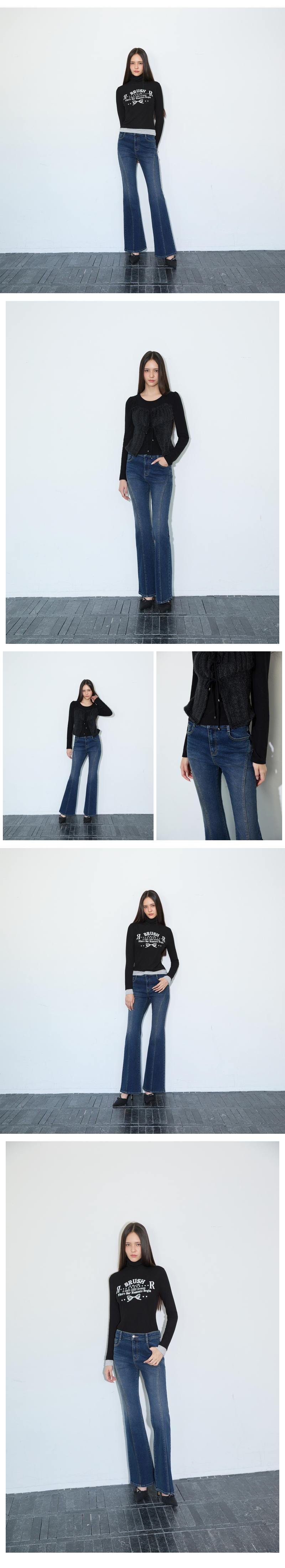 [BLUE LABEL] 절개포인트 스판 부츠컷 데님팬츠 ES4ODP02 | TheAmall