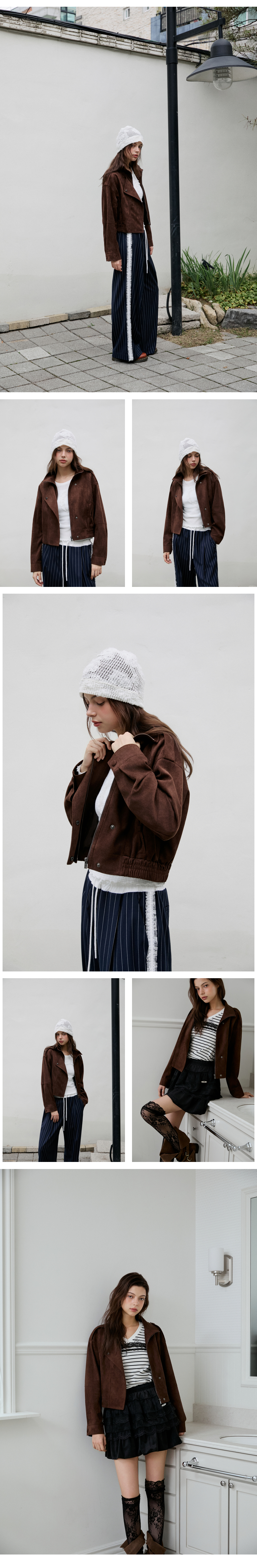 모델 착장_DARK BROWN_1 (model-wearing · DARK BROWN · 1/2)