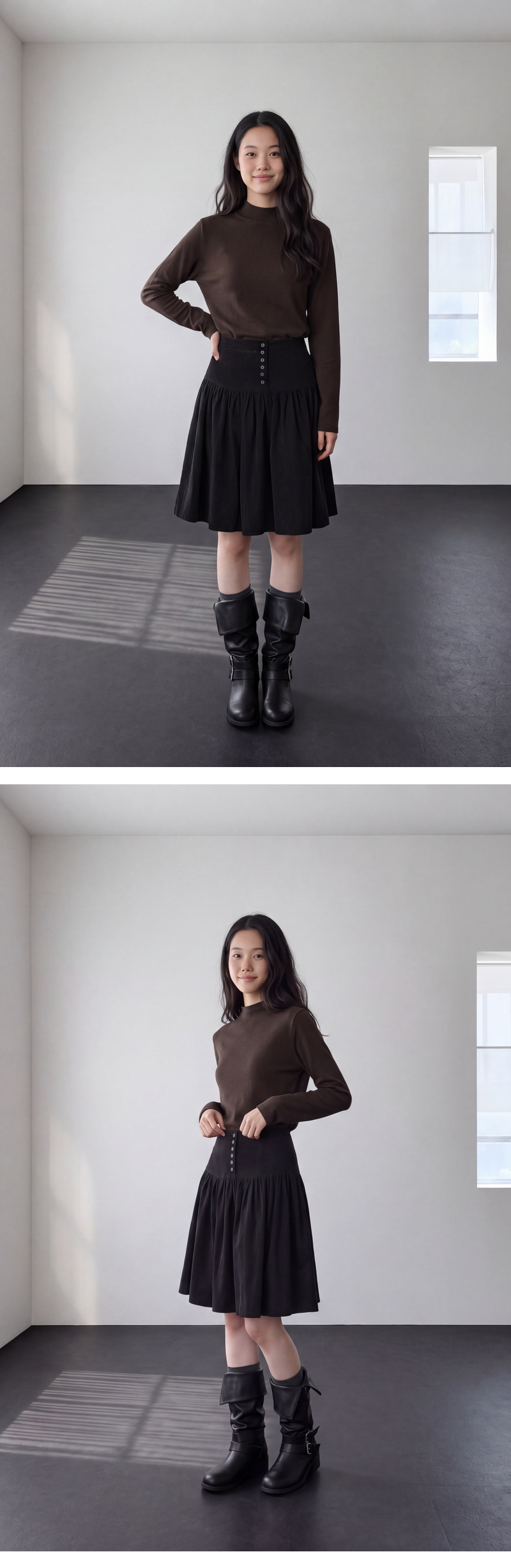 모델 착장 (model-wearing · BLACK)
