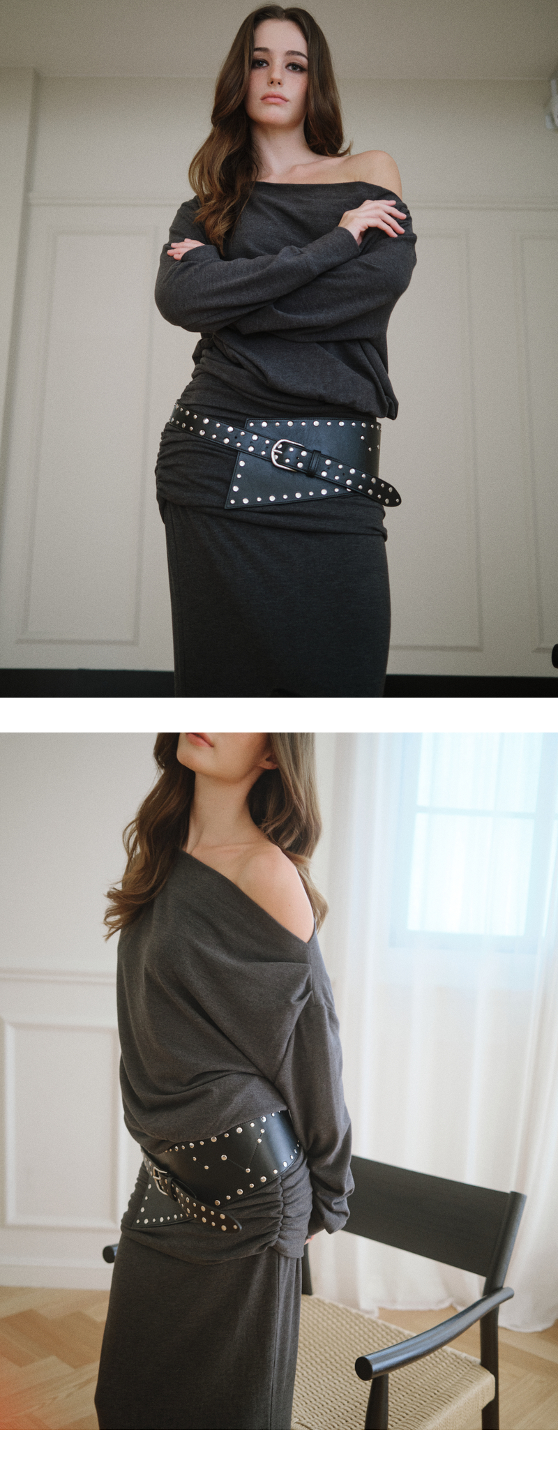 모델 착장 (model-wearing · DARK GREY · 2/2)