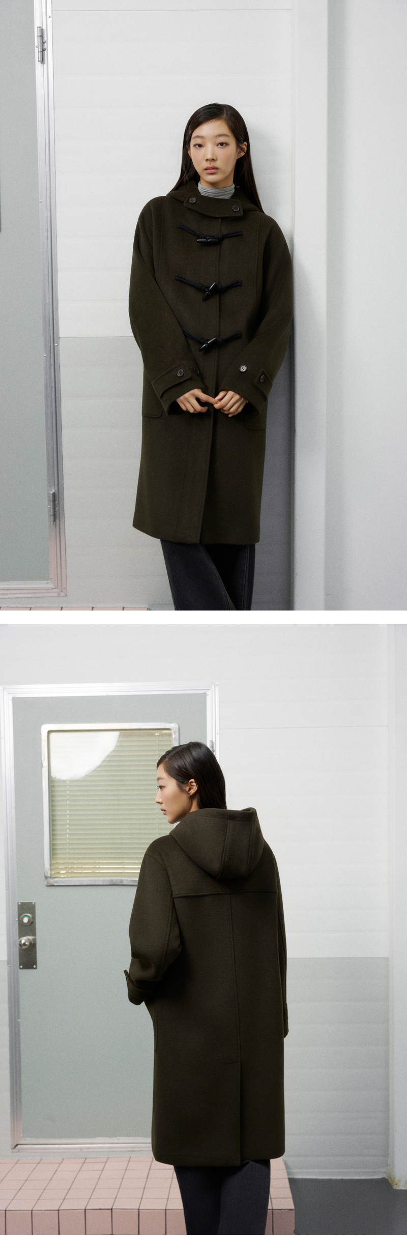 모델 착장 (model-wearing · KHAKI · 2/2)