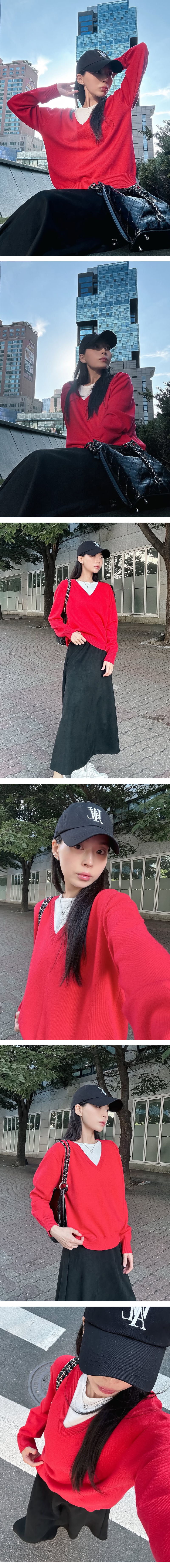 모델 착장 (model-wearing · RED)