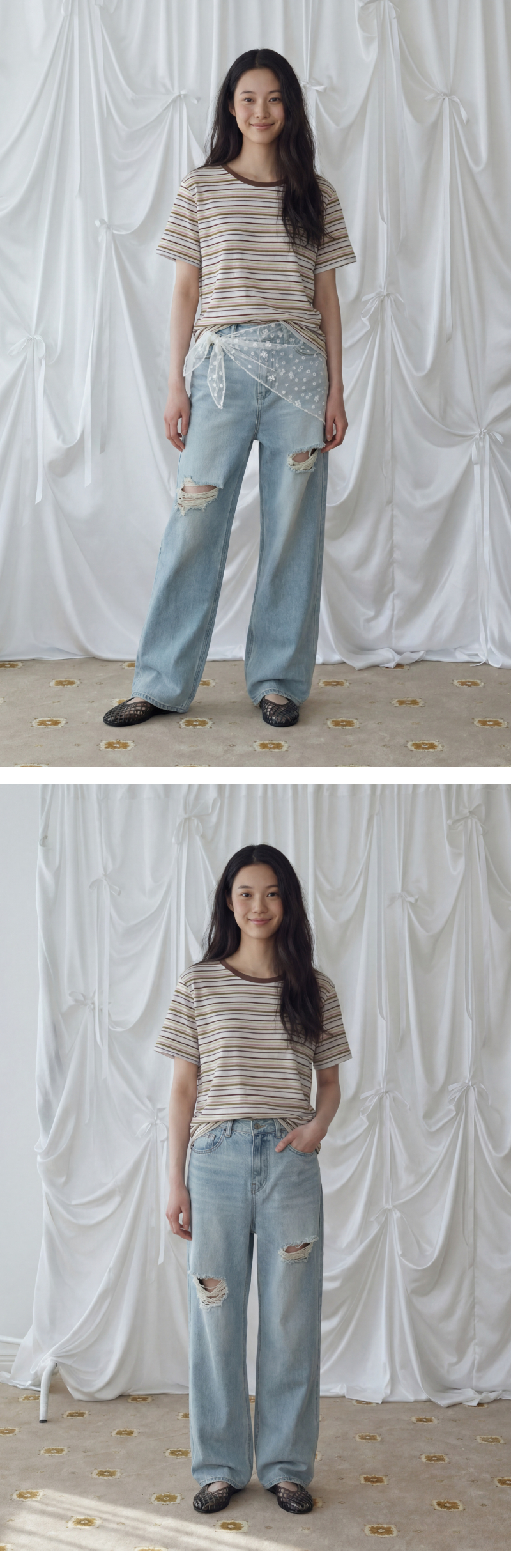 모델 착장 (model-wearing · BROWN)