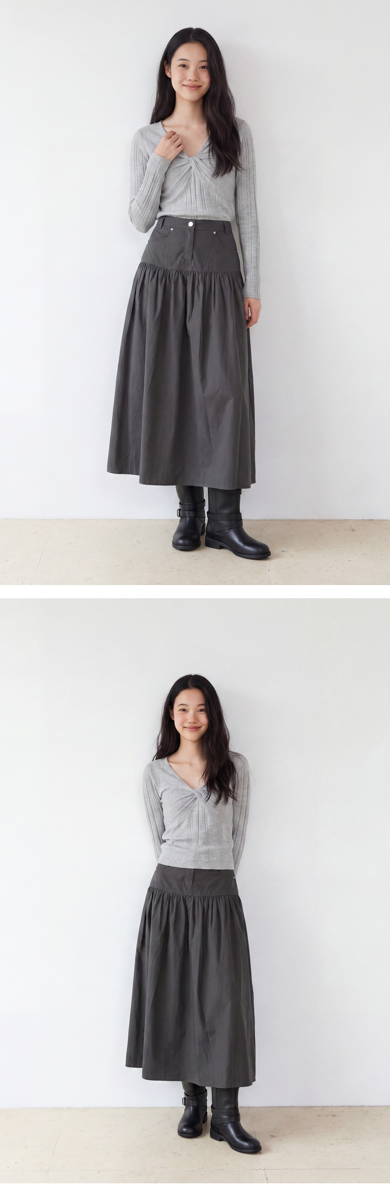 모델 착장 (model-wearing · GREY)