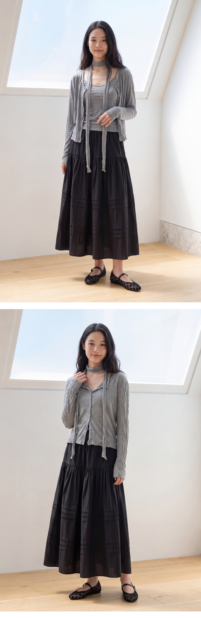모델 착장 (model-wearing · GREY)