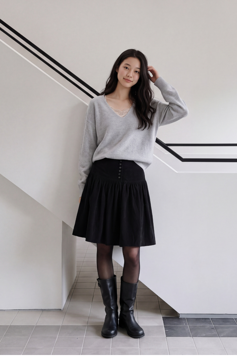 모델 착장 (model-wearing · GREY)